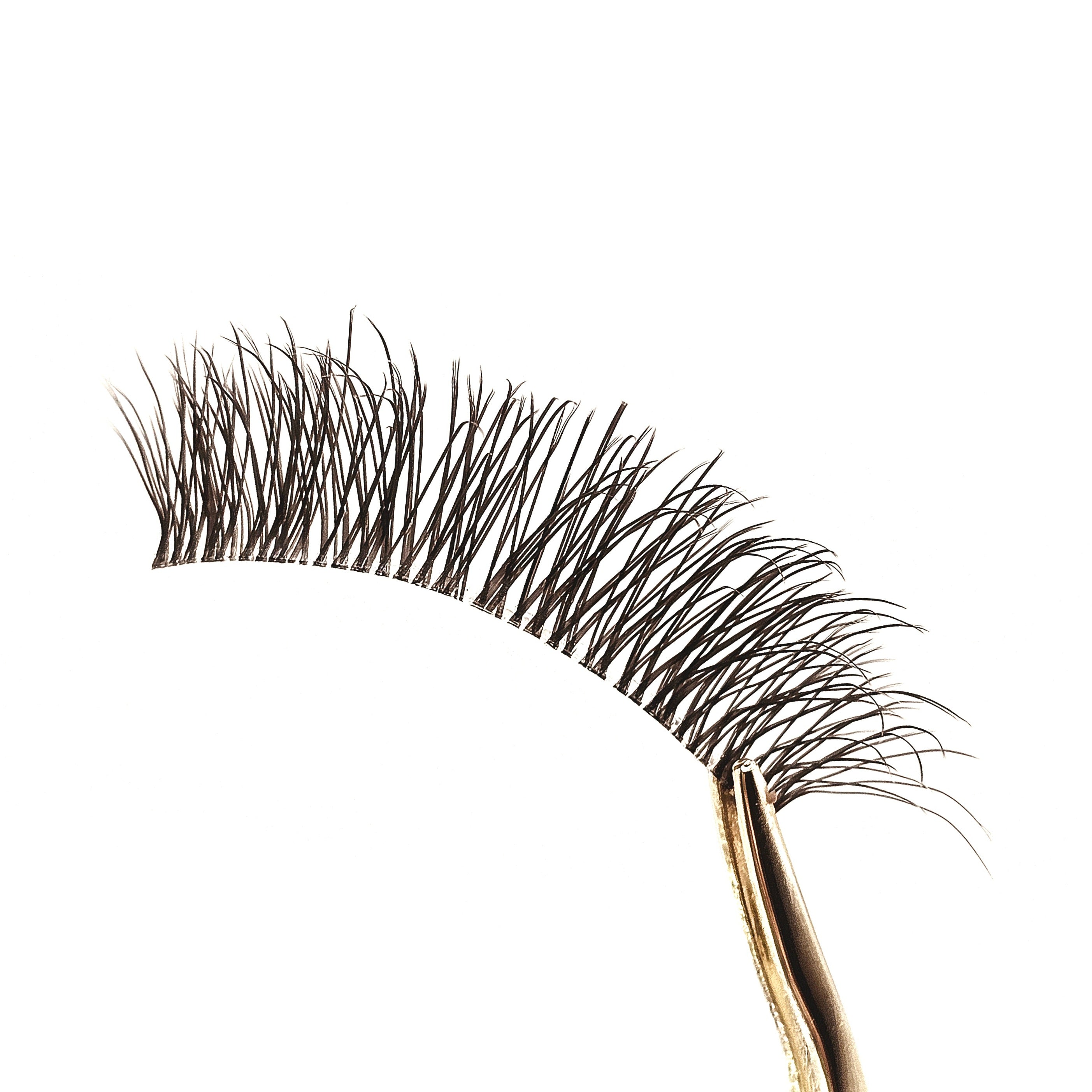 Faux Cils Bande Invisible FLEUR Teint Café - Effet Oeil de Chat