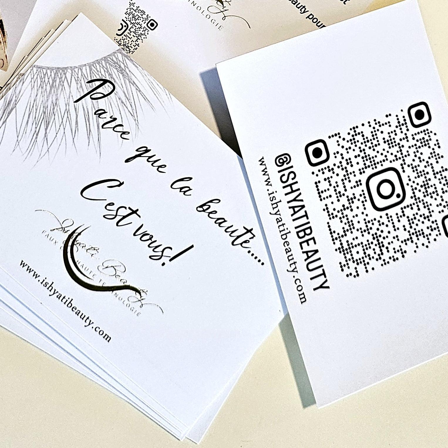 Carte signée Ishyati Beauty “Parce Que La Beauté C’est Vous!”, lot de 50 pièces