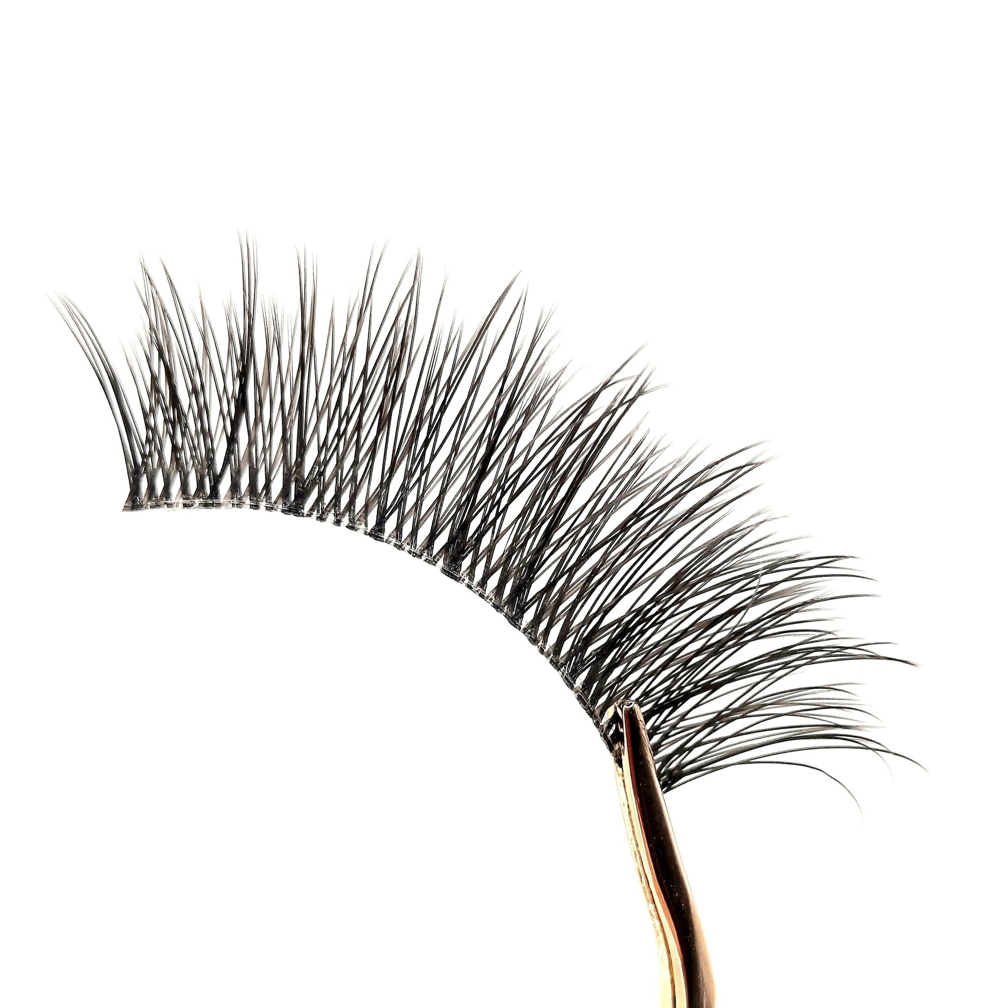 Faux Cils Bande Invisible AURORE Teint Café - Effet Oeil de Chat - Ishyati Beauty