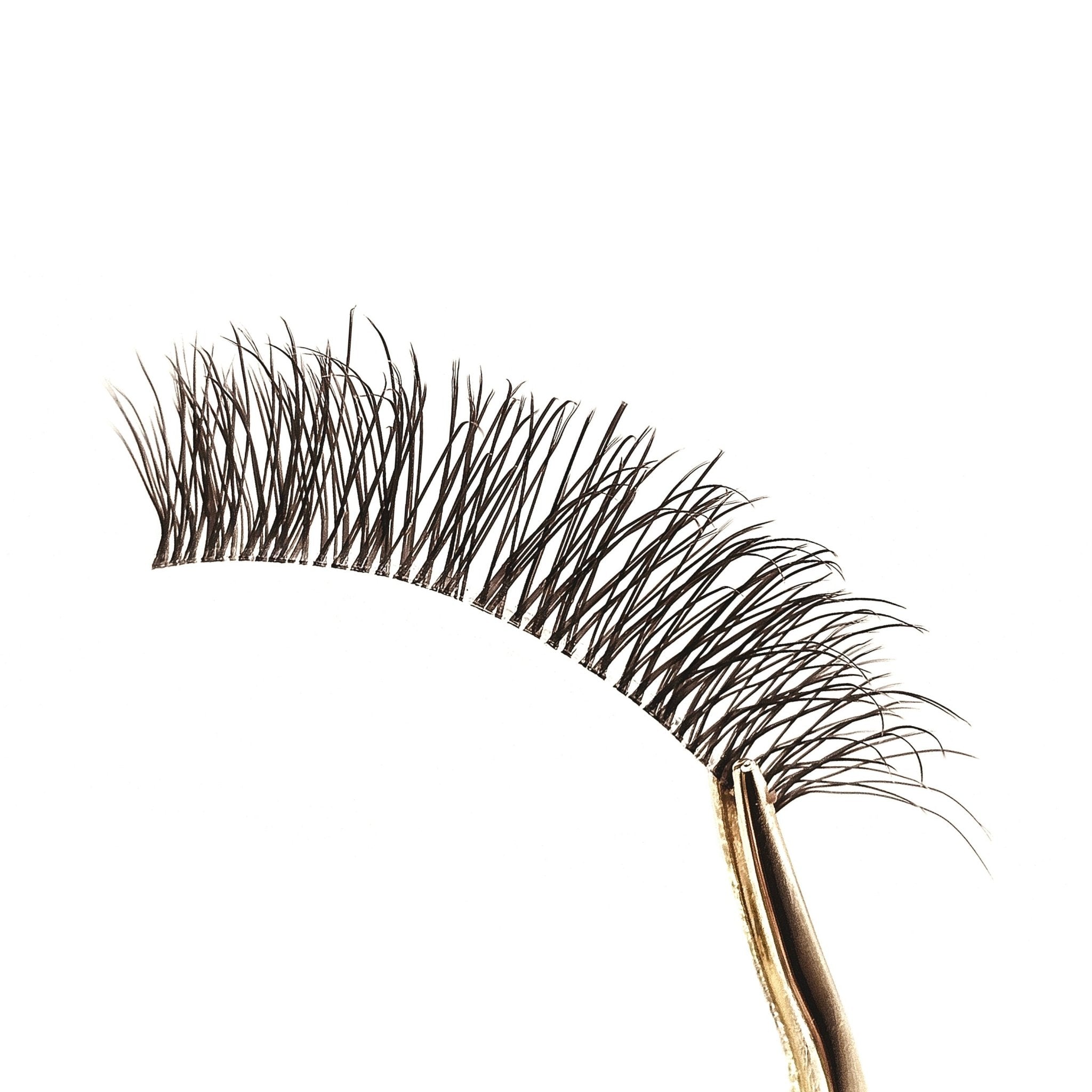 Faux Cils Bande Invisible FLEUR Teint Café - Effet Oeil de Chat - Ishyati Beauty